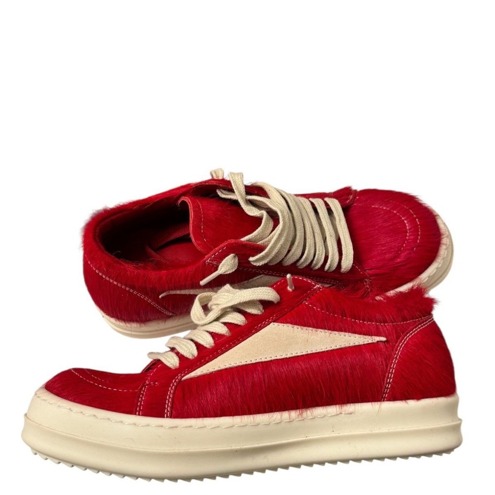 Red and Cream High-Top Sneakers